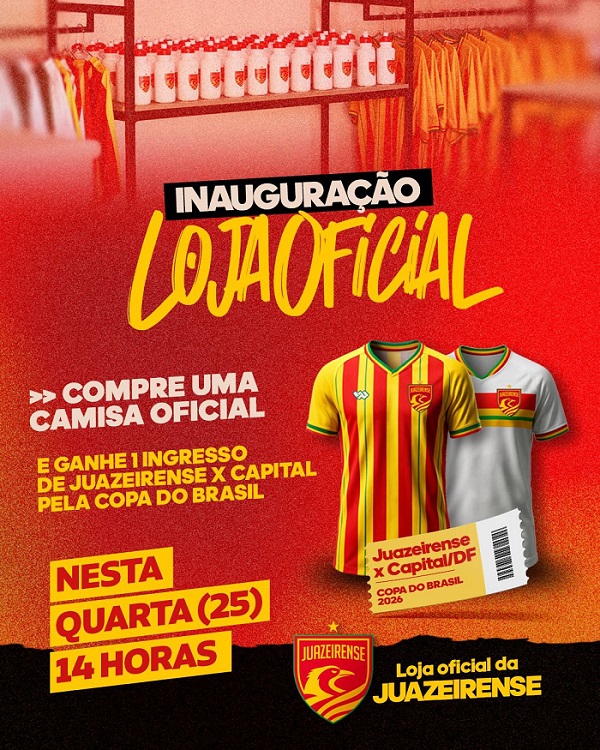 Depois de classificação heroica no baianão, Juazeirense inaugura loja oficial e tem jogo decisivo nesta quarta (25), pela Copa do Brasil
