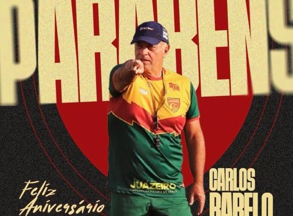 “Feliz aniversário, Professor!” destaca a Juazeirense no aniversário de Carlos Rabello